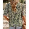 imageBTFBM Womens Tops 2026 Dressy Casual Blouses Summer Spring Clothes Mock Neck Short Sleeve Shirts Business Work Fall OutfitsFloral Yellow White
