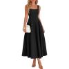 imageBTFBM Elegant Cocktail Dresses for Women 2026 Summer Square Neck Sleeveless A Line Formal Wedding Guest Party Maxi DressBlack