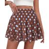 imageBTFBM Summer Skirts for Women 2026 Floral High Waist Shorts Underneath Boho Tiered Flowy Tennis Skorts Casual Mini SkirtDot Brown Blue