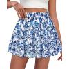 imageBTFBM Summer Skirts for Women 2026 Floral High Waist Shorts Underneath Boho Tiered Flowy Tennis Skorts Casual Mini SkirtFloral White Blue