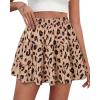 imageBTFBM Summer Skirts for Women 2026 Floral High Waist Shorts Underneath Boho Tiered Flowy Tennis Skorts Casual Mini SkirtLeopard Khaki