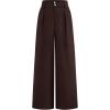 imageBTFBM Women Wide Leg Dress Pants 2026 High Waisted Button Pleated Business Casual Trousers Office Work Palazzo PantsDark Brown