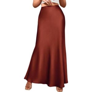 imageBTFBM Skirts for Women Summer 2026 Business Casual Outfits High Waist Cocktail Party Wedding Mermaid Spring Maxi SkirtBrown