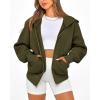 imageBTFBM Hoodies For Women Sweatshirt Fall Fashion Clothing 2026 Long Sleeve Fleece Jacket Winter Outfits Y2k Zip Up HoodieArmy Green