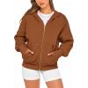 imageBTFBM Hoodies For Women Sweatshirt Fall Fashion Clothing 2026 Long Sleeve Fleece Jacket Winter Outfits Y2k Zip Up HoodieBrown