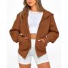 imageBTFBM Hoodies For Women Sweatshirt Fall Fashion Clothing 2026 Long Sleeve Fleece Jacket Winter Outfits Y2k Zip Up HoodieBrown