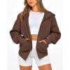 imageBTFBM Hoodies For Women Sweatshirt Fall Fashion Clothing 2026 Long Sleeve Fleece Jacket Winter Outfits Y2k Zip Up HoodieDark Coffee