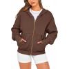 imageBTFBM Hoodies For Women Sweatshirt Fall Fashion Clothing 2026 Long Sleeve Fleece Jacket Winter Outfits Y2k Zip Up HoodieDark Coffee