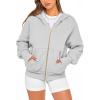 imageBTFBM Hoodies For Women Sweatshirt Fall Fashion Clothing 2026 Long Sleeve Fleece Jacket Winter Outfits Y2k Zip Up HoodieGrey