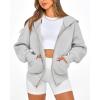 imageBTFBM Hoodies For Women Sweatshirt Fall Fashion Clothing 2026 Long Sleeve Fleece Jacket Winter Outfits Y2k Zip Up HoodieGrey