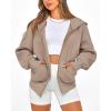 imageBTFBM Hoodies For Women Sweatshirt Fall Fashion Clothing 2026 Long Sleeve Fleece Jacket Winter Outfits Y2k Zip Up HoodieGrey Khaki