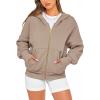 imageBTFBM Hoodies For Women Sweatshirt Fall Fashion Clothing 2026 Long Sleeve Fleece Jacket Winter Outfits Y2k Zip Up HoodieGrey Khaki