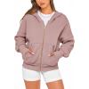 imageBTFBM Hoodies For Women Sweatshirt Fall Fashion Clothing 2026 Long Sleeve Fleece Jacket Winter Outfits Y2k Zip Up HoodieGrey Pink