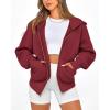 imageBTFBM Hoodies For Women Sweatshirt Fall Fashion Clothing 2026 Long Sleeve Fleece Jacket Winter Outfits Y2k Zip Up HoodieWine Red