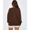 imageBTFBM Womens Casual Crewneck Sweatshirts 2026 Spring Long Sleeve Side Slit Workout Fleece Pullover Top Fashion ClothingCoffee