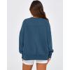 imageBTFBM Womens Casual Crewneck Sweatshirts 2026 Spring Long Sleeve Side Slit Workout Fleece Pullover Top Fashion ClothingDark Blue