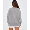 imageBTFBM Womens Casual Crewneck Sweatshirts 2026 Spring Long Sleeve Side Slit Workout Fleece Pullover Top Fashion ClothingGrey