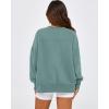 imageBTFBM Womens Casual Crewneck Sweatshirts 2026 Spring Long Sleeve Side Slit Workout Fleece Pullover Top Fashion ClothingGrey Green