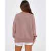 imageBTFBM Womens Casual Crewneck Sweatshirts 2026 Spring Long Sleeve Side Slit Workout Fleece Pullover Top Fashion ClothingGrey Pink