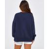 imageBTFBM Womens Casual Crewneck Sweatshirts 2026 Spring Long Sleeve Side Slit Workout Fleece Pullover Top Fashion ClothingNavy