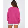 imageBTFBM Womens Casual Crewneck Sweatshirts 2026 Spring Long Sleeve Side Slit Workout Fleece Pullover Top Fashion ClothingRose Red