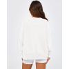 imageBTFBM Womens Casual Crewneck Sweatshirts 2026 Spring Long Sleeve Side Slit Workout Fleece Pullover Top Fashion ClothingWhite
