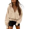 imageBTFBM Hoodies For Women Sweatshirt Fall Fashion Clothing 2026 Long Sleeve Fleece Jacket Winter Outfits Y2k Zip Up HoodieApricot