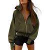 imageBTFBM Hoodies For Women Sweatshirt Fall Fashion Clothing 2026 Long Sleeve Fleece Jacket Winter Outfits Y2k Zip Up HoodieArmy Green