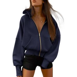 imageBTFBM Hoodies For Women Sweatshirt Fall Fashion Clothing 2026 Long Sleeve Fleece Jacket Winter Outfits Y2k Zip Up HoodieNavy