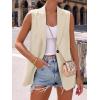 imageBTFBM Blazers For Women Spring Button Down Loose Vest Tops For Women Work Business Casual Outfits Summer Fashion 2026Beige
