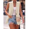 imageBTFBM Blazers For Women Spring Button Down Loose Vest Tops For Women Work Business Casual Outfits Summer Fashion 2026Beige