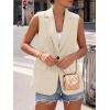 imageBTFBM Blazers For Women Spring Button Down Loose Vest Tops For Women Work Business Casual Outfits Summer Fashion 2026Beige