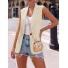 imageBTFBM Blazers For Women Spring Button Down Loose Vest Tops For Women Work Business Casual Outfits Summer Fashion 2026Beige