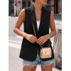 imageBTFBM Blazers For Women Spring Button Down Loose Vest Tops For Women Work Business Casual Outfits Summer Fashion 2026Black