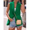 imageBTFBM Blazers For Women Spring Button Down Loose Vest Tops For Women Work Business Casual Outfits Summer Fashion 2026Green