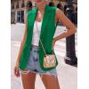 imageBTFBM Blazers For Women Spring Button Down Loose Vest Tops For Women Work Business Casual Outfits Summer Fashion 2026Green