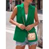 imageBTFBM Blazers For Women Spring Button Down Loose Vest Tops For Women Work Business Casual Outfits Summer Fashion 2026Green
