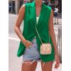 imageBTFBM Blazers For Women Spring Button Down Loose Vest Tops For Women Work Business Casual Outfits Summer Fashion 2026Green