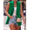 imageBTFBM Blazers For Women Spring Button Down Loose Vest Tops For Women Work Business Casual Outfits Summer Fashion 2026Green