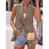 imageBTFBM Blazers For Women Spring Button Down Loose Vest Tops For Women Work Business Casual Outfits Summer Fashion 2026Khaki