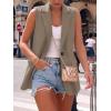 imageBTFBM Blazers For Women Spring Button Down Loose Vest Tops For Women Work Business Casual Outfits Summer Fashion 2026Khaki