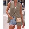 imageBTFBM Blazers For Women Spring Button Down Loose Vest Tops For Women Work Business Casual Outfits Summer Fashion 2026Khaki