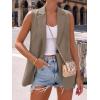 imageBTFBM Blazers For Women Spring Button Down Loose Vest Tops For Women Work Business Casual Outfits Summer Fashion 2026Khaki