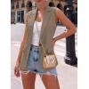 imageBTFBM Blazers For Women Spring Button Down Loose Vest Tops For Women Work Business Casual Outfits Summer Fashion 2026Khaki