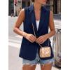 imageBTFBM Blazers For Women Spring Button Down Loose Vest Tops For Women Work Business Casual Outfits Summer Fashion 2026Navy Blue