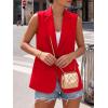 imageBTFBM Blazers For Women Spring Button Down Loose Vest Tops For Women Work Business Casual Outfits Summer Fashion 2026Red