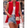 imageBTFBM Blazers For Women Spring Button Down Loose Vest Tops For Women Work Business Casual Outfits Summer Fashion 2026Red