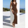 imageBTFBM Cocktail Dresses for Women Spring 2026 Cowl Neck Sleeveless Ruched Slim Fit Maxi Summer Formal Wedding Guest DressBrown