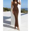 imageBTFBM Cocktail Dresses for Women Spring 2026 Cowl Neck Sleeveless Ruched Slim Fit Maxi Summer Formal Wedding Guest DressBrown