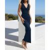 imageBTFBM Cocktail Dresses for Women Spring 2026 Cowl Neck Sleeveless Ruched Slim Fit Maxi Summer Formal Wedding Guest DressNavy Blue